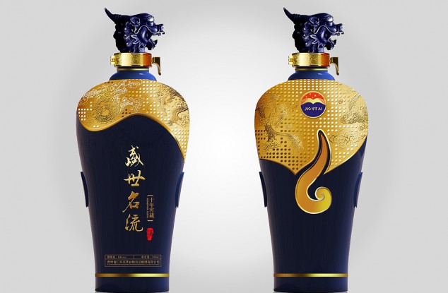 Design of wine bottles in faucet cellar